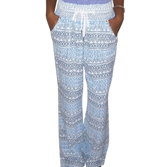 Rewash Pants Linen Tribal Print White 
